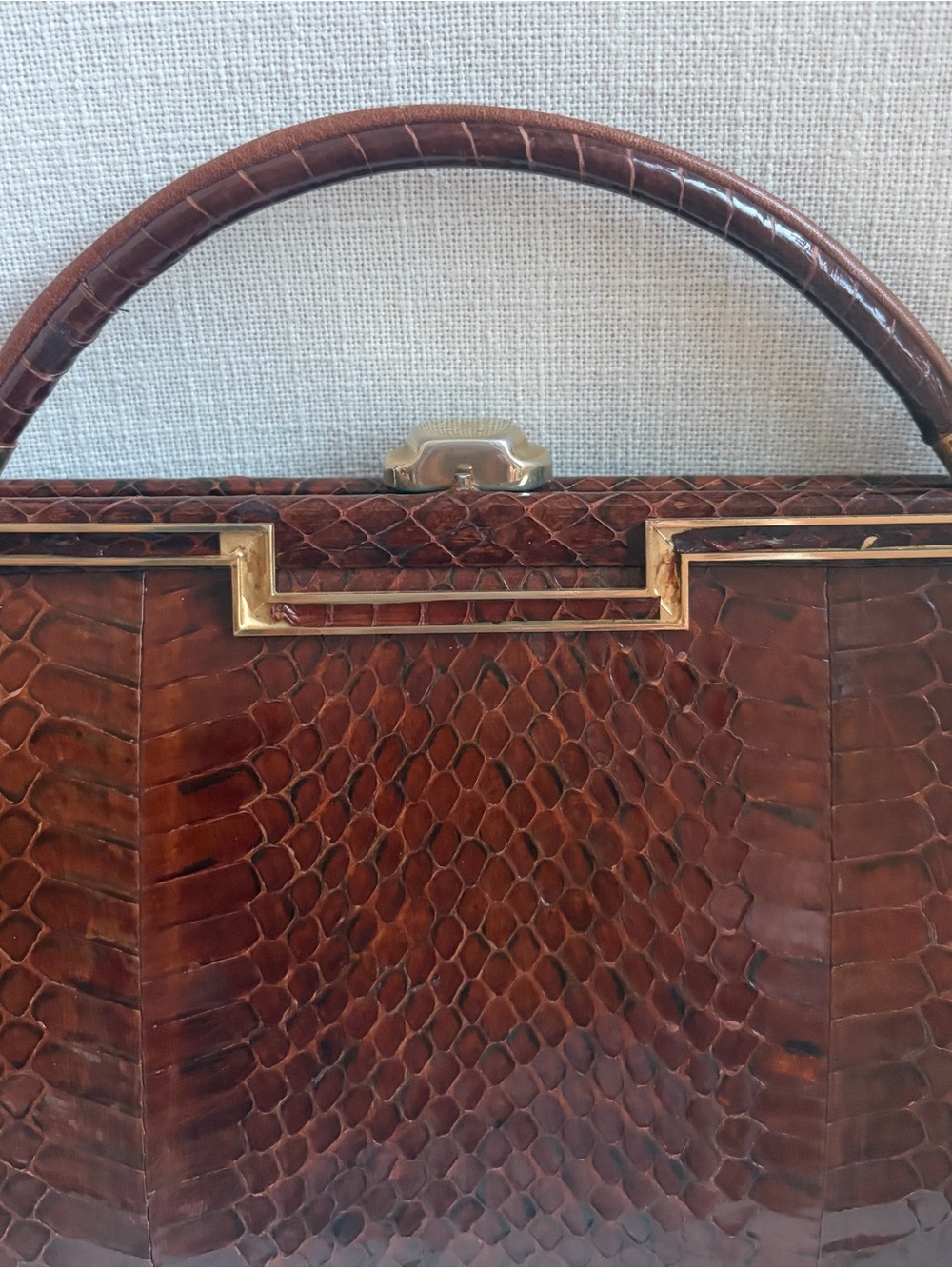 Brown python bag - Picture 3 of 14